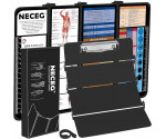 Nursing Clipboard Foldable-4 Layers Aluminum Folding Nurse Clip Boards Pocket Size with Nursing Medical Edition Cheat Sheets for Nurses Students and Doctors (Black)